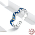 925 мода Ван Гог Млечный Путь небо галактика кольцо регулируемое серебро открытое женское кольцо оптом